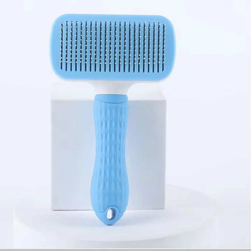 Pet One Button Self Cleaning Slicker Brush Automatic Hair Remover Comb Dog Cat Massage Needle Comb For Pet