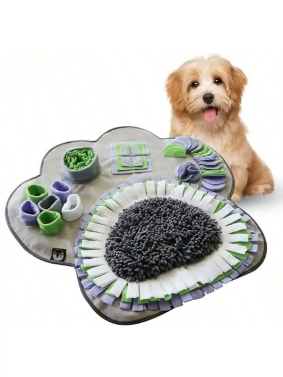 Paw Shaped Snuffle Mat 29x29 For Small Medium And Large Dogs Cats; Interactive Slow Feeding Sniffing Mat Designed For Mental Stimulation Puzzle That Encourages Natural Foraging Skills In Pets