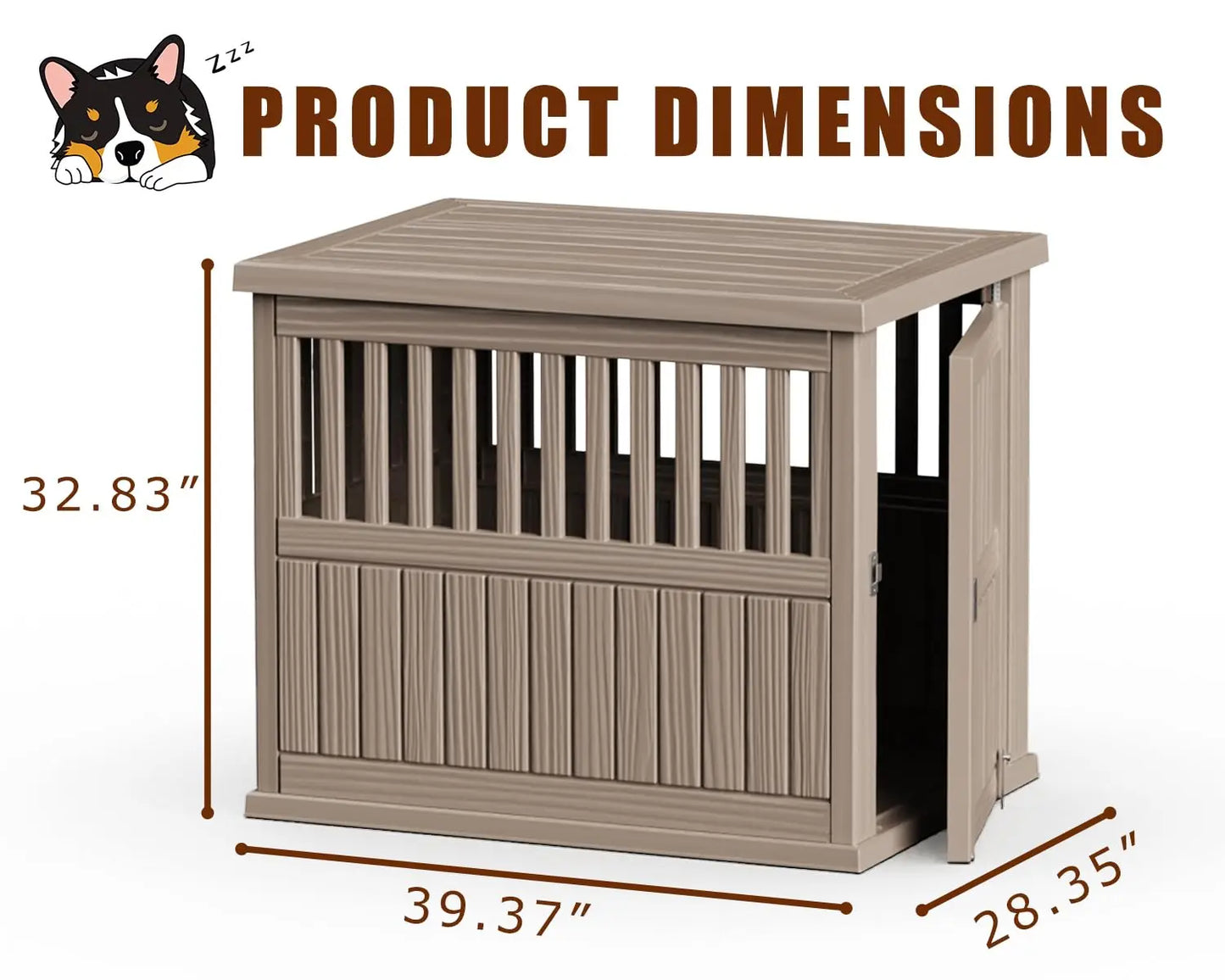 42 Inch Dog Crate Furniture Lockable Dog Kennel Indoor for Large Dogs and Medium Heavy Duty Pet Crate Decorative, Customized