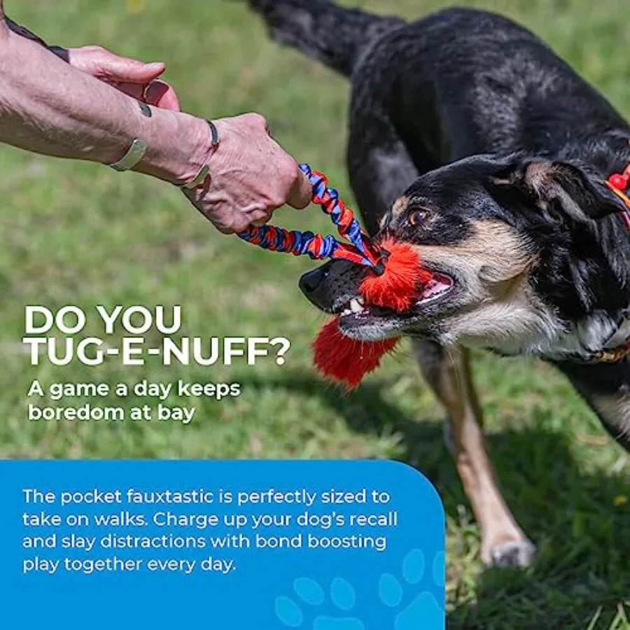 Pocket Fauxtastic Durable Bungee Tug Toy for Dogs Ideal for Interactive Dog Training and Dogs of All Ages Made of Faux Fur