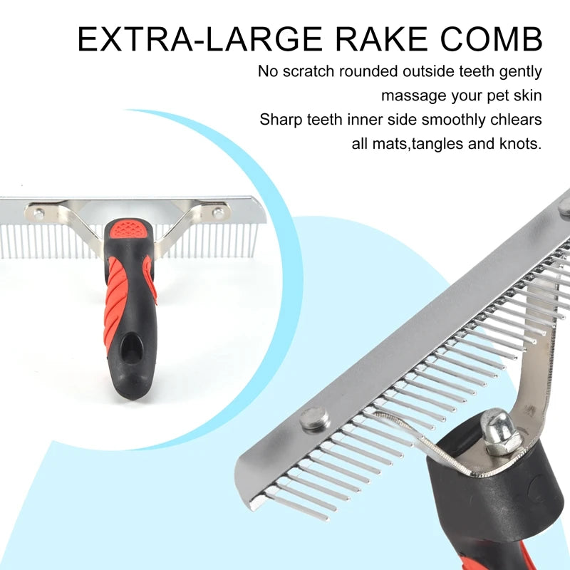 Pet Comb Extra-Large Rake Comb Grooming Brush Deshedding Tool Beauty Comb For Large Dogs Golden Retriever Husky