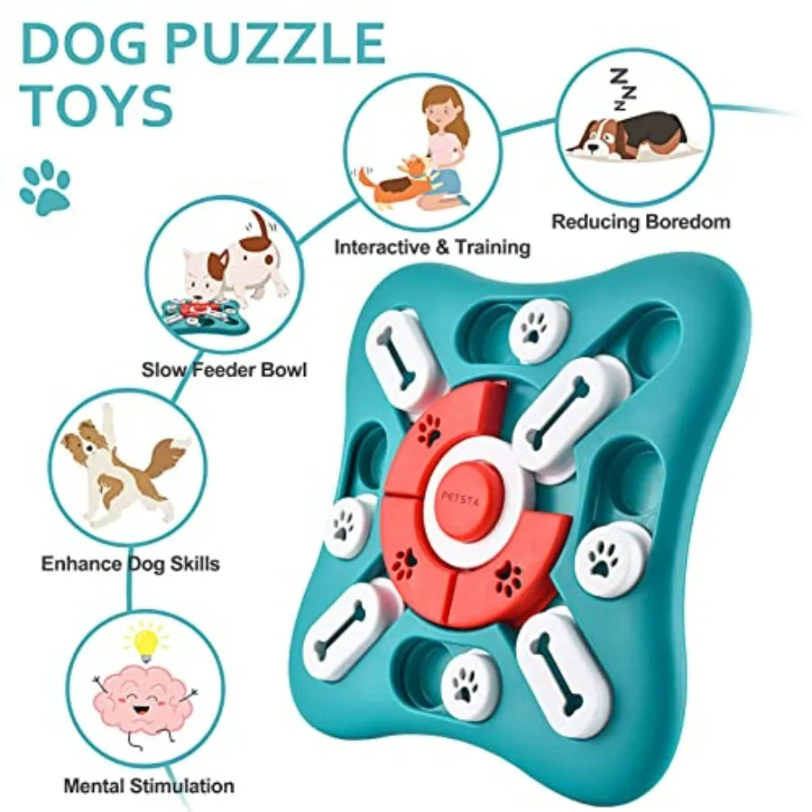 Dog Puzzle Toys, Treat Dispensing Dog Enrichment Toys for IQ Training and Brain Stimulation, Interactive Mentally Stimulating