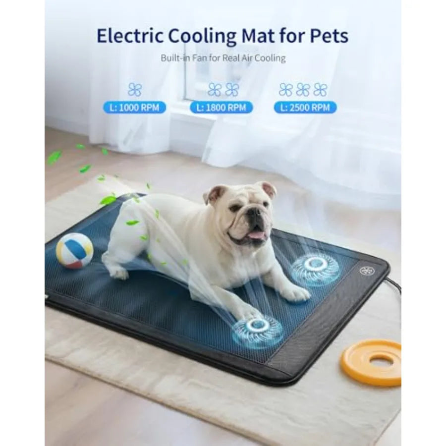 Indoor electric dog cooling mat 30x24 PVC surface gray 3 cooling levels non-slip no water or refrigeration needed for pets