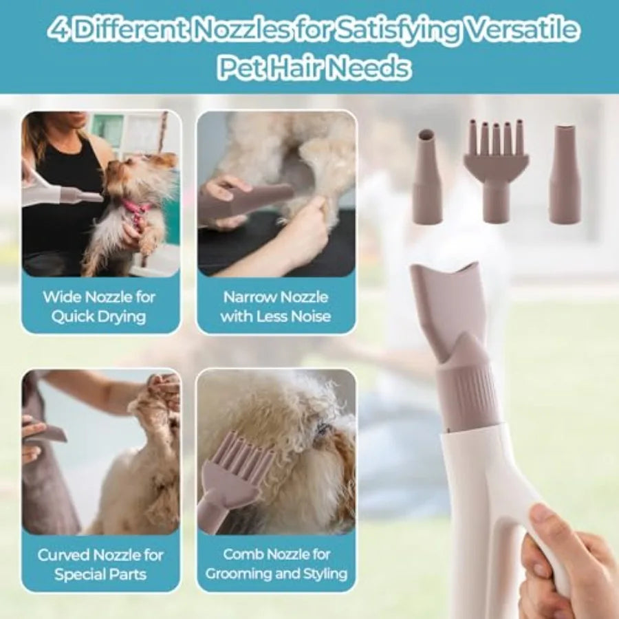 Tangkula Dog Dryer Pet Blow Dryer with Smart LED Touch Screen 4 Nozzles Adjustable Temperature and Airflow Negative Ion Function