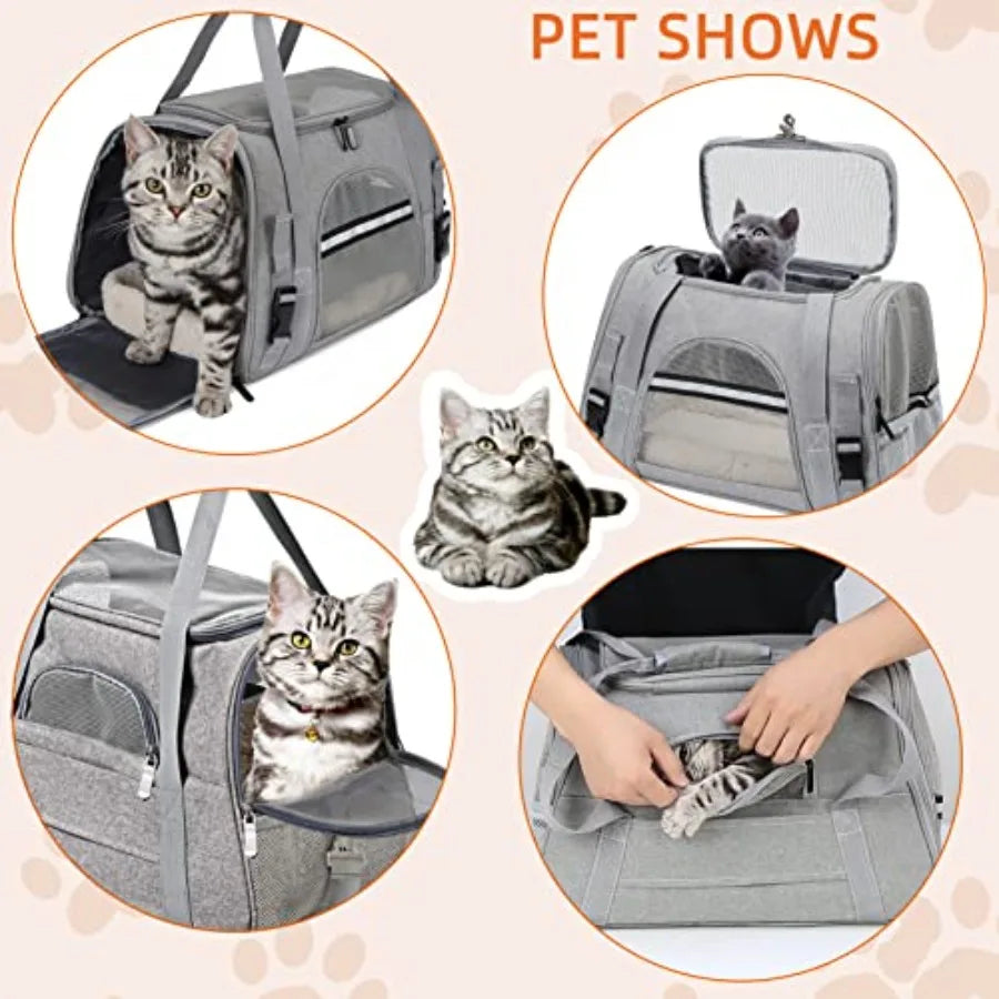 Pet Carrier Bag Airline Approved Up for Cats and Dogs Up to 20LBs Soft Cat Carrier Dog Carrier Travel Kitten Carrier