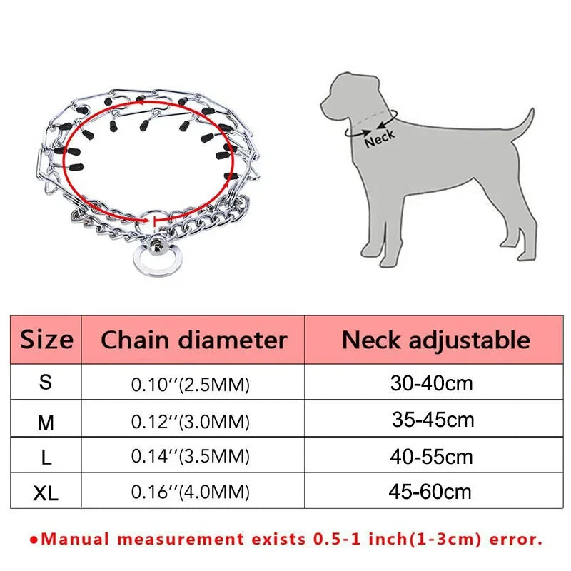 Effective Pinch Dog Training Collar With Comfort Rubber Tips Safe Adjustable Detachable Stainless Steel Pet Prong Collar
