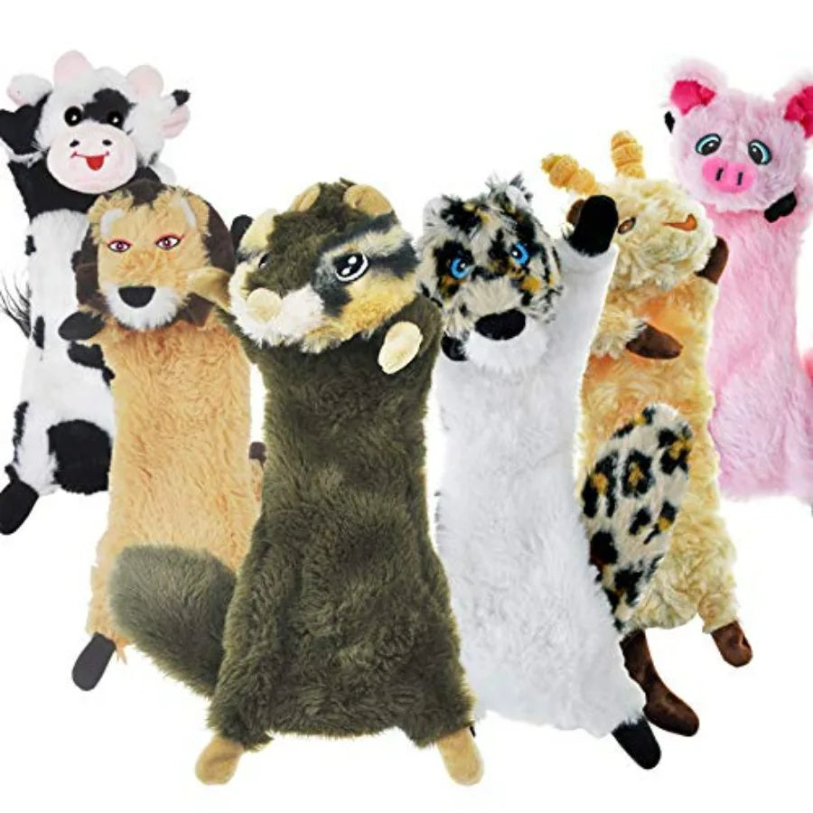 Dog Squeaky Toy No Stuffing, Dog Toys Crinkle Puppy, Durable Chew Plush Cute Animals Natural for Teething Pet