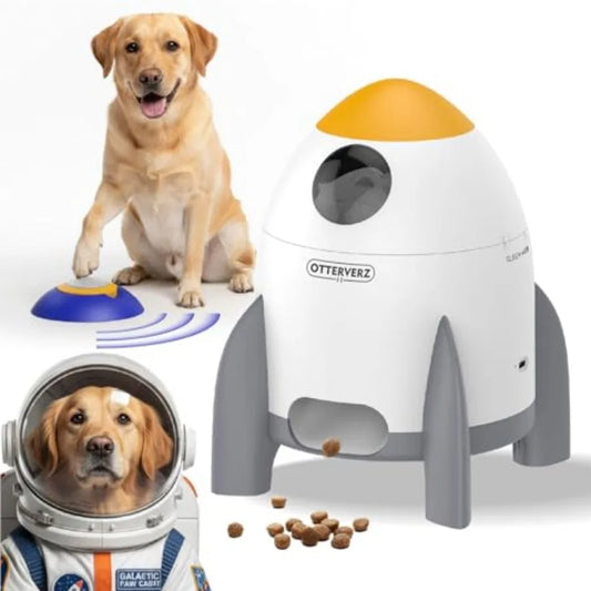 Interactive Dog Puzzle Feeder Toy, Automatic Dogs Treat Dispenser for IQ Training and Slow Feeder, Dog Food Dispenser with Remote