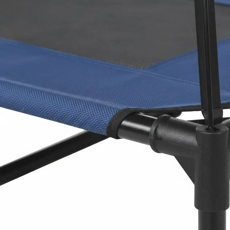 Raised Dog Bed Waterproof Elevated Pet Cot with Breathable Mesh UV Protection Canopy Blue, for XL Dogs, 122 x 92 x 108cm