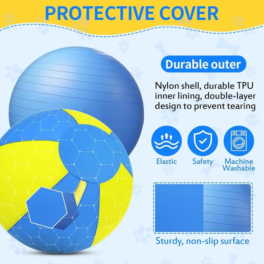 25 Inch Durable 1000D Cover Large Dog Herding Ball - Anti-Burst Interactive Toy with Handles for Large Breeds and Agility Training