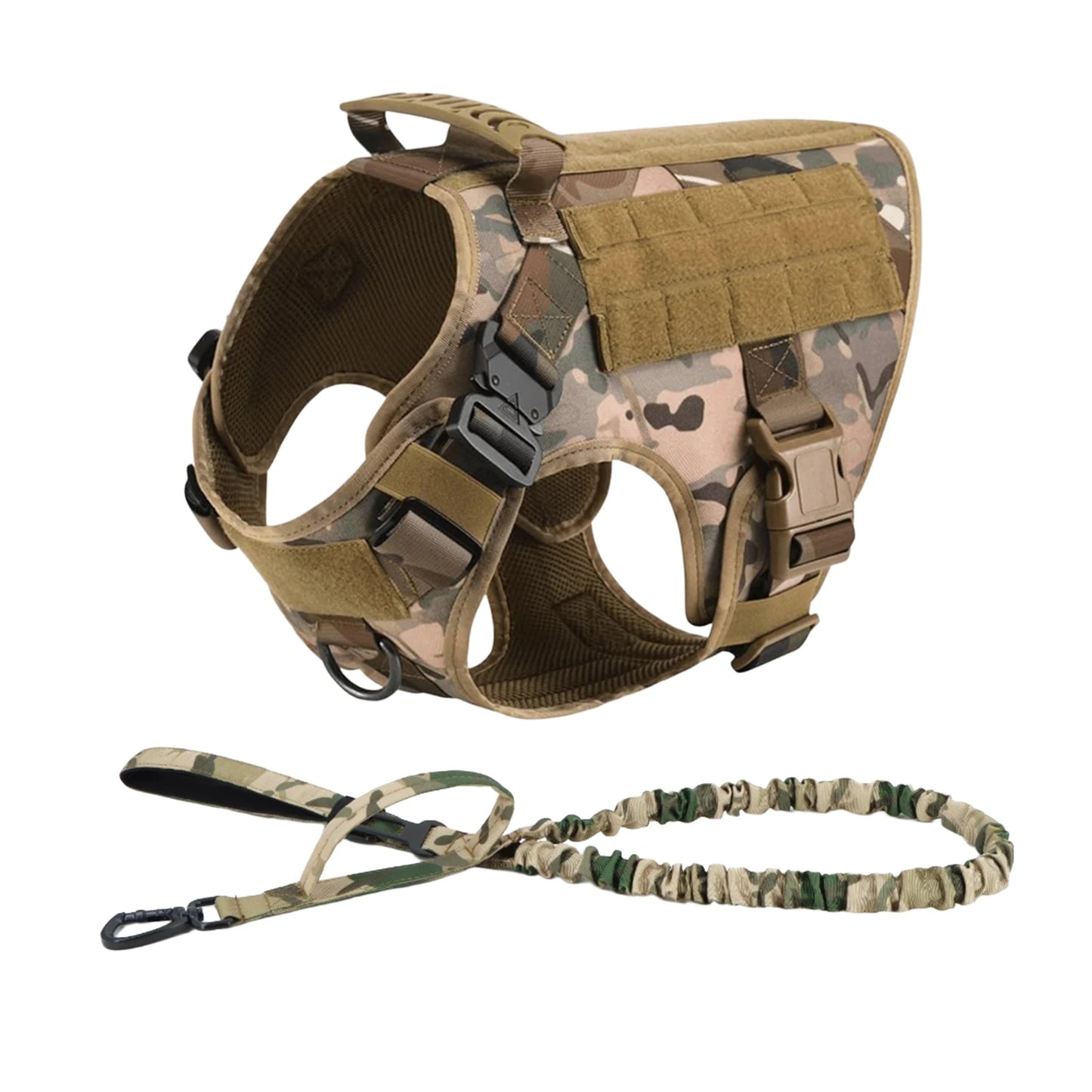 Tactical Dog Harness  Leash Molle Pouches For Medium Large Dogs, German Shepherd Training Walking Vest, Dog Harnesses