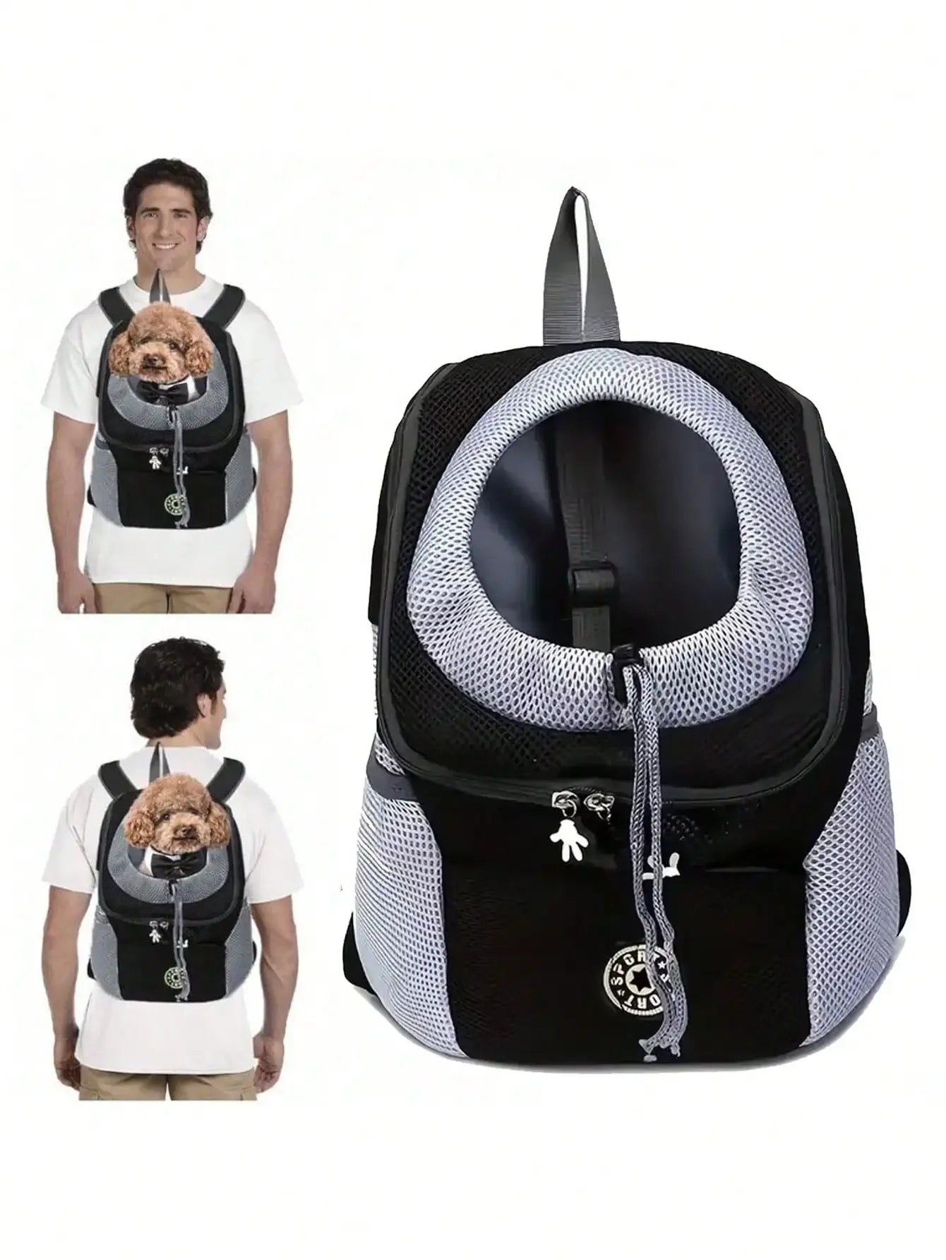 1pc Puppy Dog Front Carrier Pack, Pet Carrier Backpack For Small Medium Dogs Cats, Adjustable Breathable Dog Carrying Backpack For Hiking, Walking, Travel, Cycling And Outdoor Use