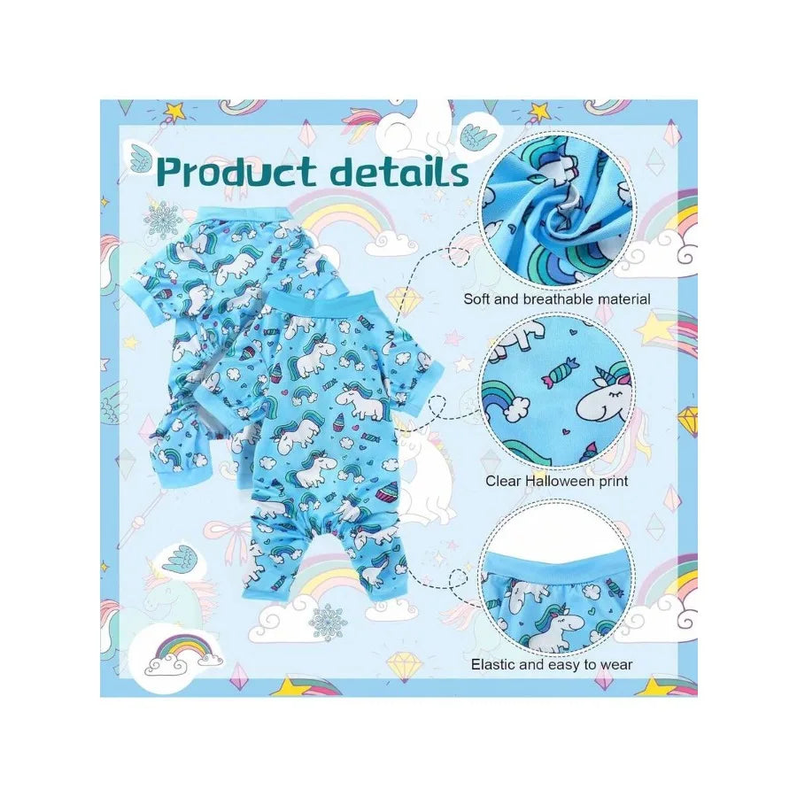 3 Pieces Dog Pajamas Puppy Soft Pets Clothes Dog Jumpsuit For Small Medium Large Pets Cute Apparel Bodysuits