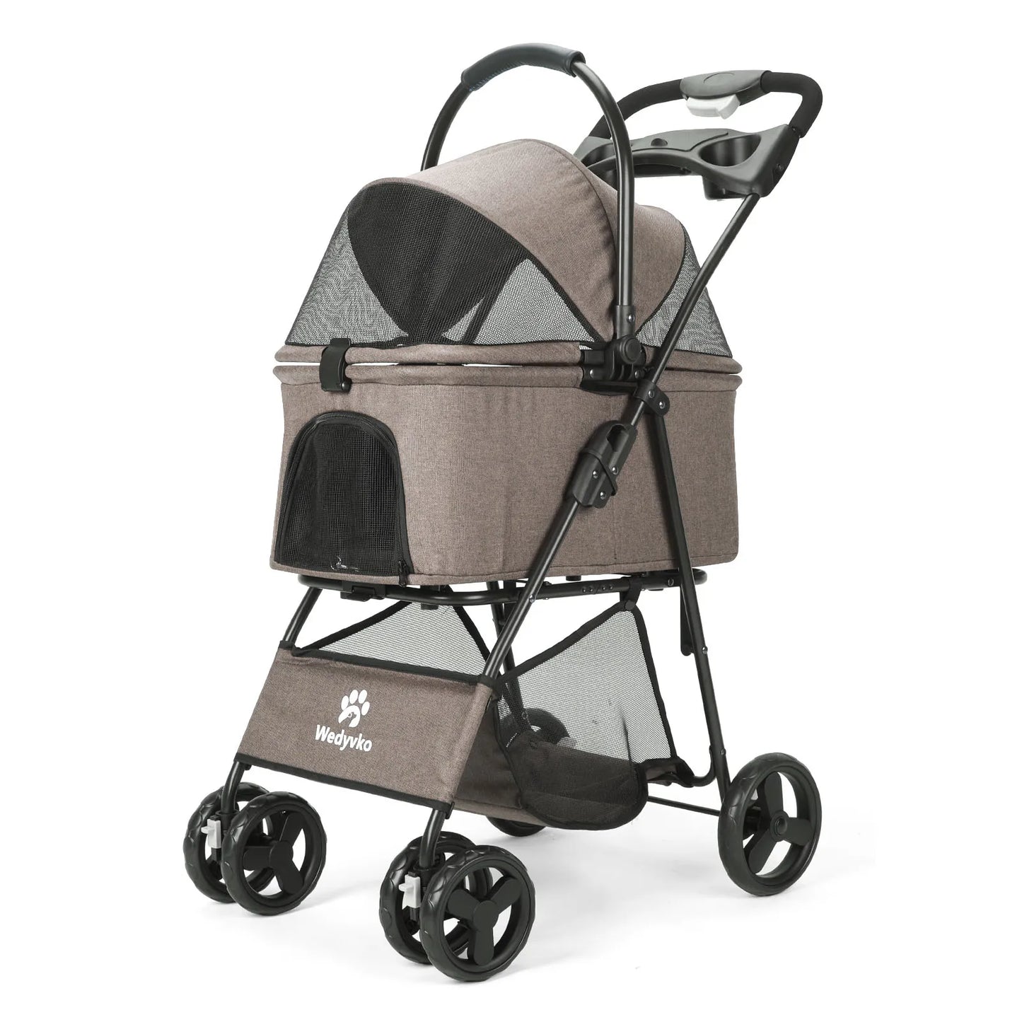 3 in 1 Pet Stroller with Removable Carrier, Folding Stroller for Small/Medium Dogs and Cats, Waterproof, All-Terrain, with Sun Shield