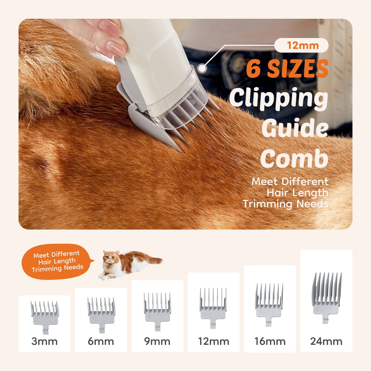 2.5L Professional Pet Grooming Vacuum Kit 3 Suction Modes and 5 Groomer Tools with Cordless Low Noise Dog Clippers