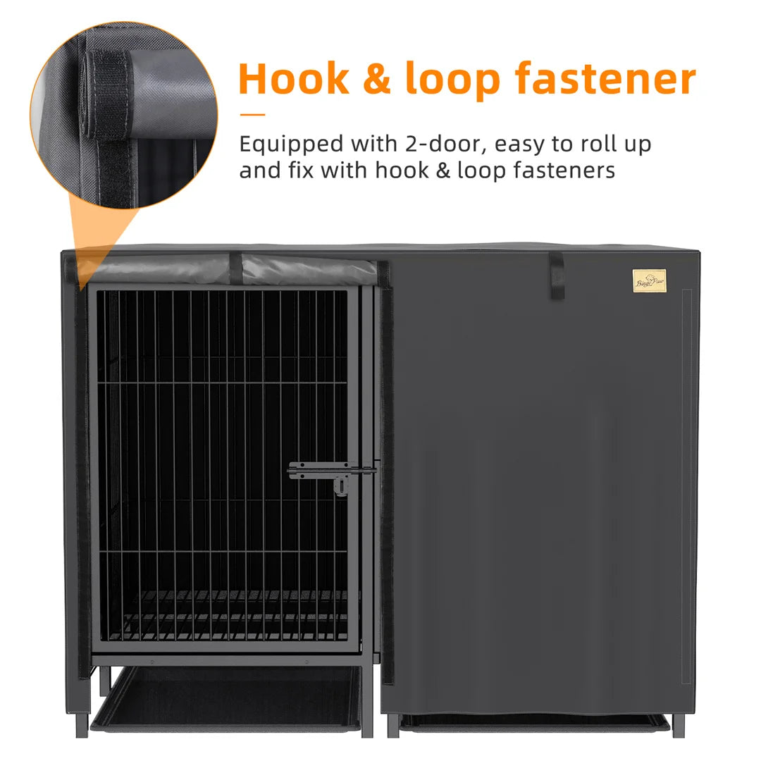 2-in-1 Heavy Duty Metal Dog Cage with Removable Divider, Pet Dog Crate Double Kennel for Two Dogs