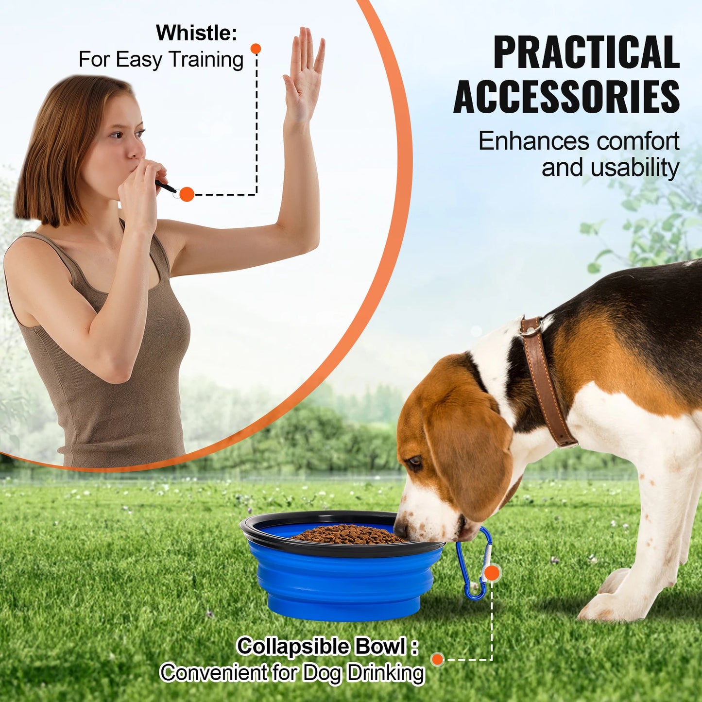 Dog Agility Training Equipment 4 PCS Set with Adjustable High Hurdles 6 Weave Poles,Jump Ring, Square Pause Box, Whistle