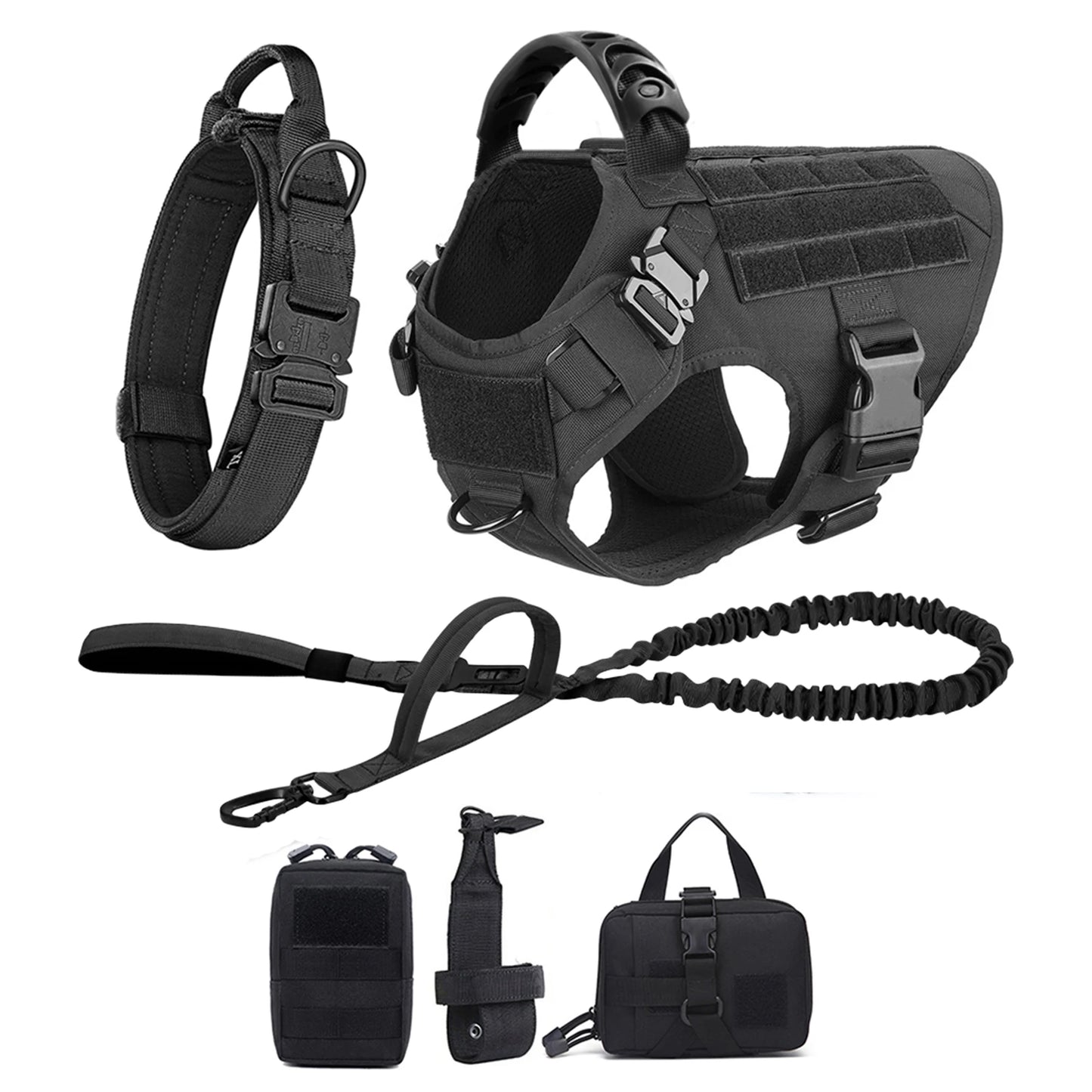 Large Dog Harness, Collar And Leash Set, German Shepherd, Malinois Training, Walking Vest For Medium Large Dogs