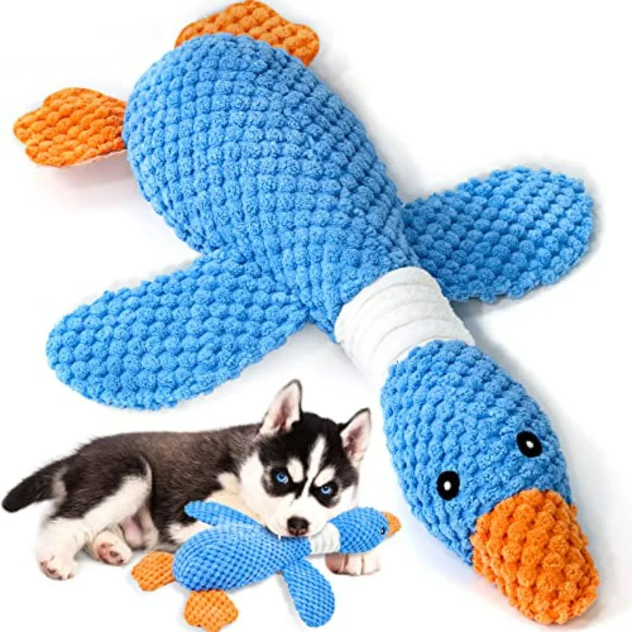 Upgraded Goose Indestructible Dog Toys for Aggressive Chewers Small Medium Large Breed, Crinkle Squeaky Plush Dog Puppy Chew Toy