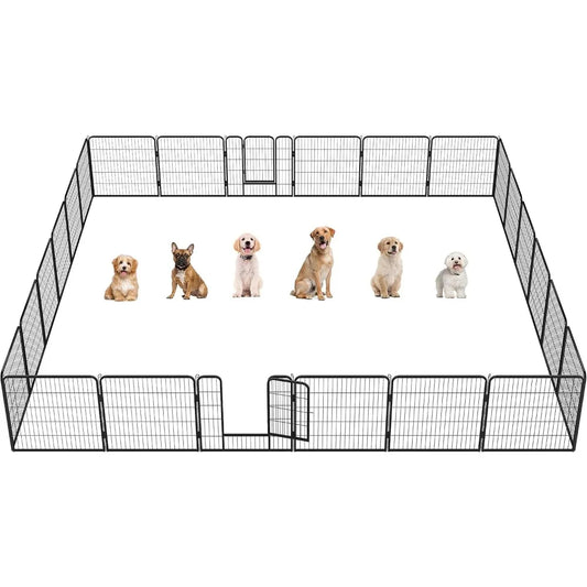 Dog Playpen Outdoor Puppy Exercise Pen Indoor Portable Pet Fence for Yard/RV Camping, 32 Inch 24 Panels