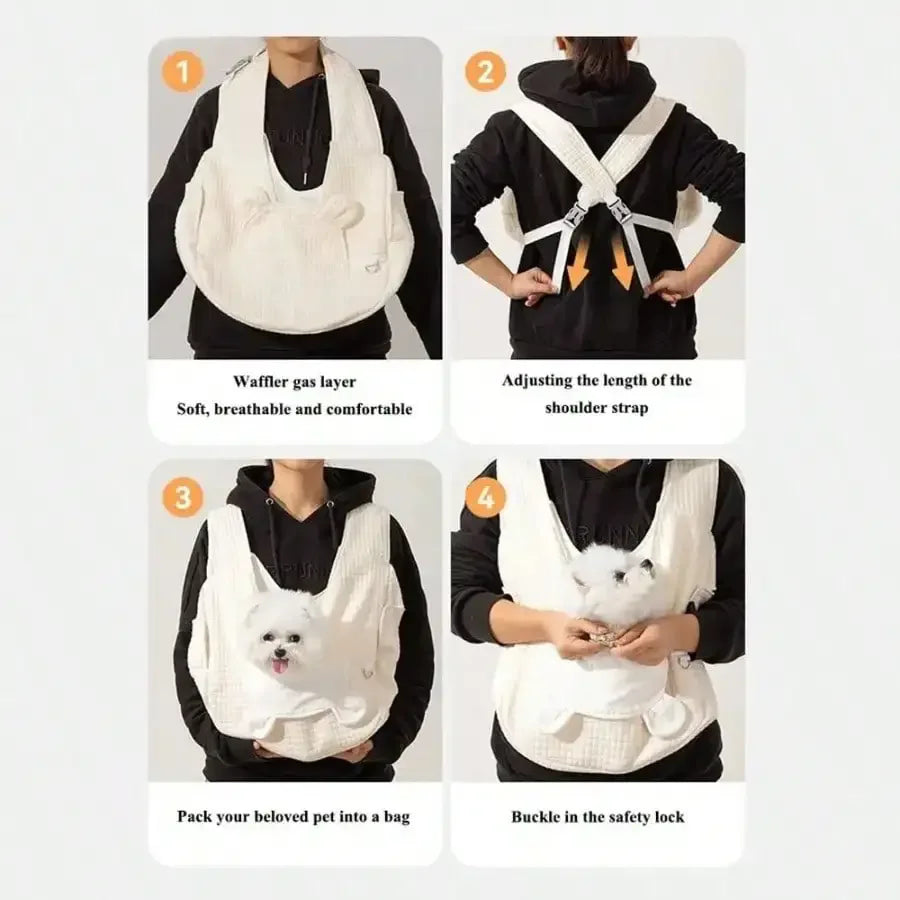 Portable Pet Backpack Breathable Large Capacity Dog Bags Adjustable Cross Chest Backpack Outdoor