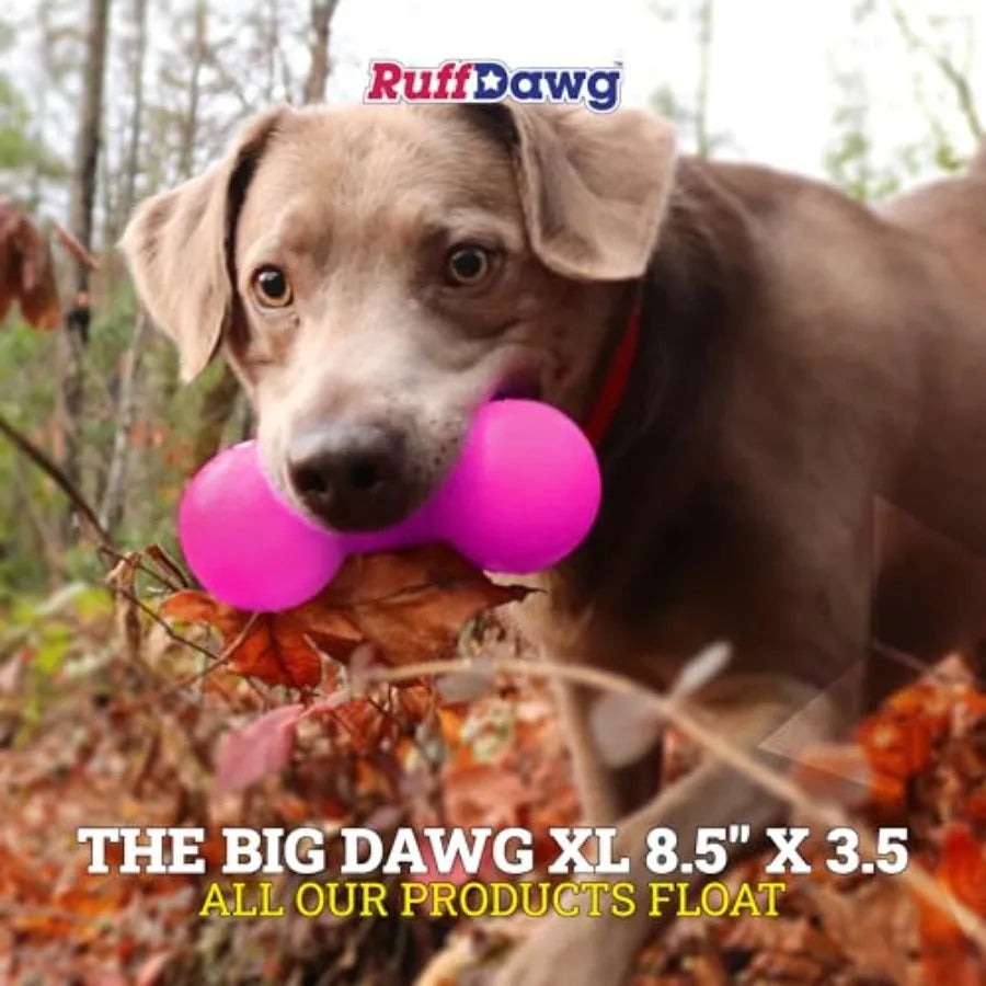 Big Dawg XL Heavy-Duty Rubber Dog Toy Bouncy Durable and Safe for Tough Chewers Neon Colors Perfect for Outdoor Play Fetch