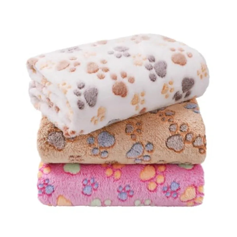 1 Pack 3 Blankets Super Soft Fluffy Premium Fleece Blankets for Puppy Cat Pet Blanket Flannel Throw Warm Sleep