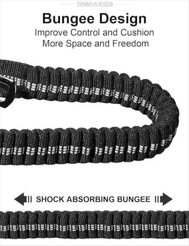 Durable leash for medium/large dogs, shock absorption, reflective, easy clip.