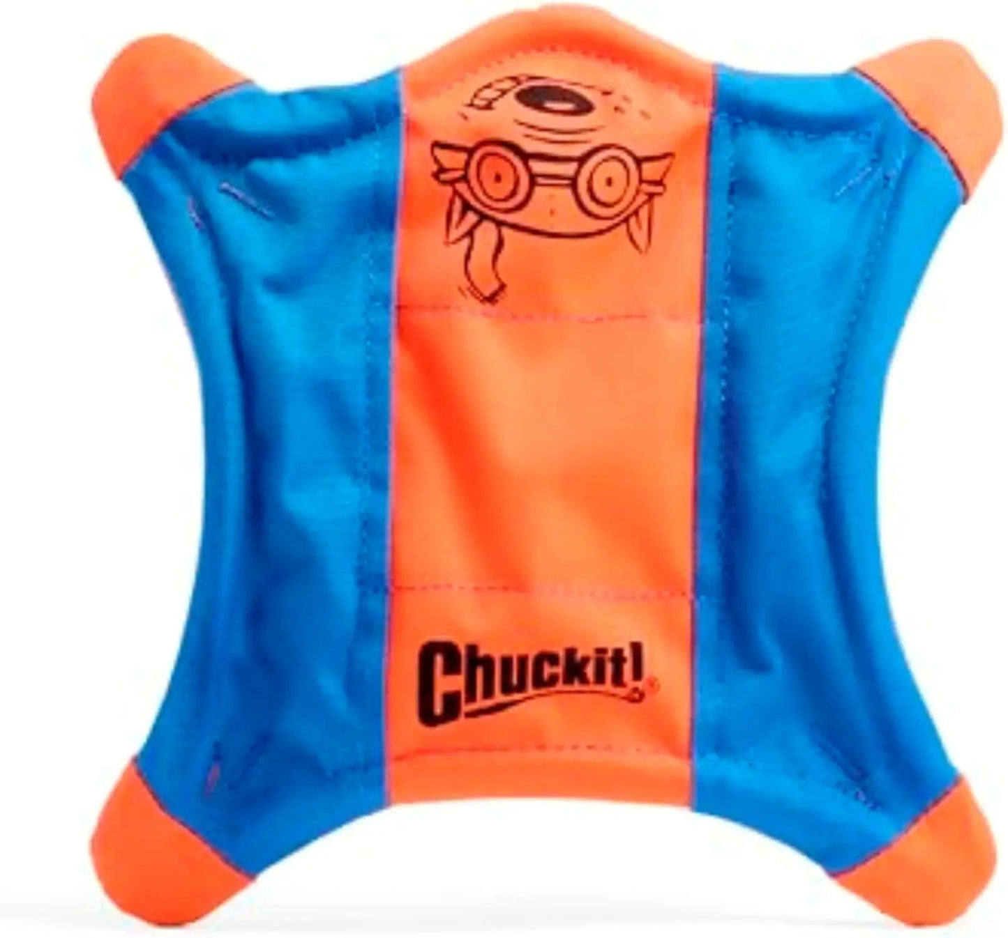 Water Floating Fetch Dog Toy for Medium Dogs, Soft Durable Polyester Canvas, 9.5-inch Orange Blue Flyer