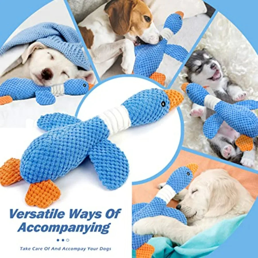 Upgraded Goose Indestructible Dog Toys for Aggressive Chewers Small Medium Large Breed, Crinkle Squeaky Plush Dog Puppy Chew Toy