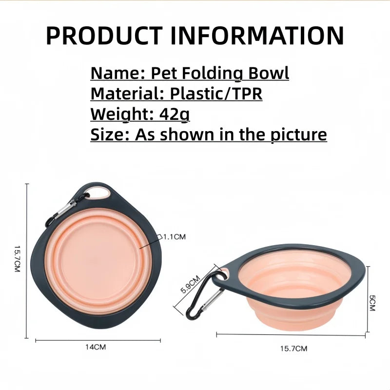 Pet Portable Folding Bowl Outdoor Dog Food Telescopic Pet Bowl Water Bowl Pet Food Container Collapsible Cat Travel Pet Feeder