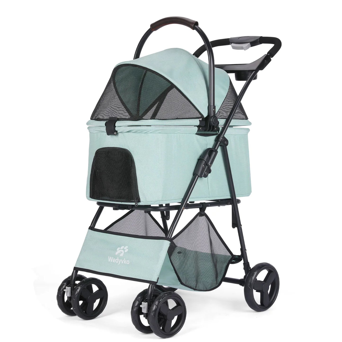 3 in 1 Pet Stroller with Removable Carrier, Folding Stroller for Small/Medium Dogs and Cats, Waterproof, All-Terrain, with Sun Shield