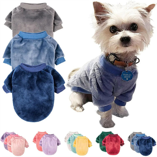 Dog Sweater 3-Pack Ultra Soft Warm Pet Jackets for Small Dogs Cats Winter Apparel with Grey Blue Dark Blue