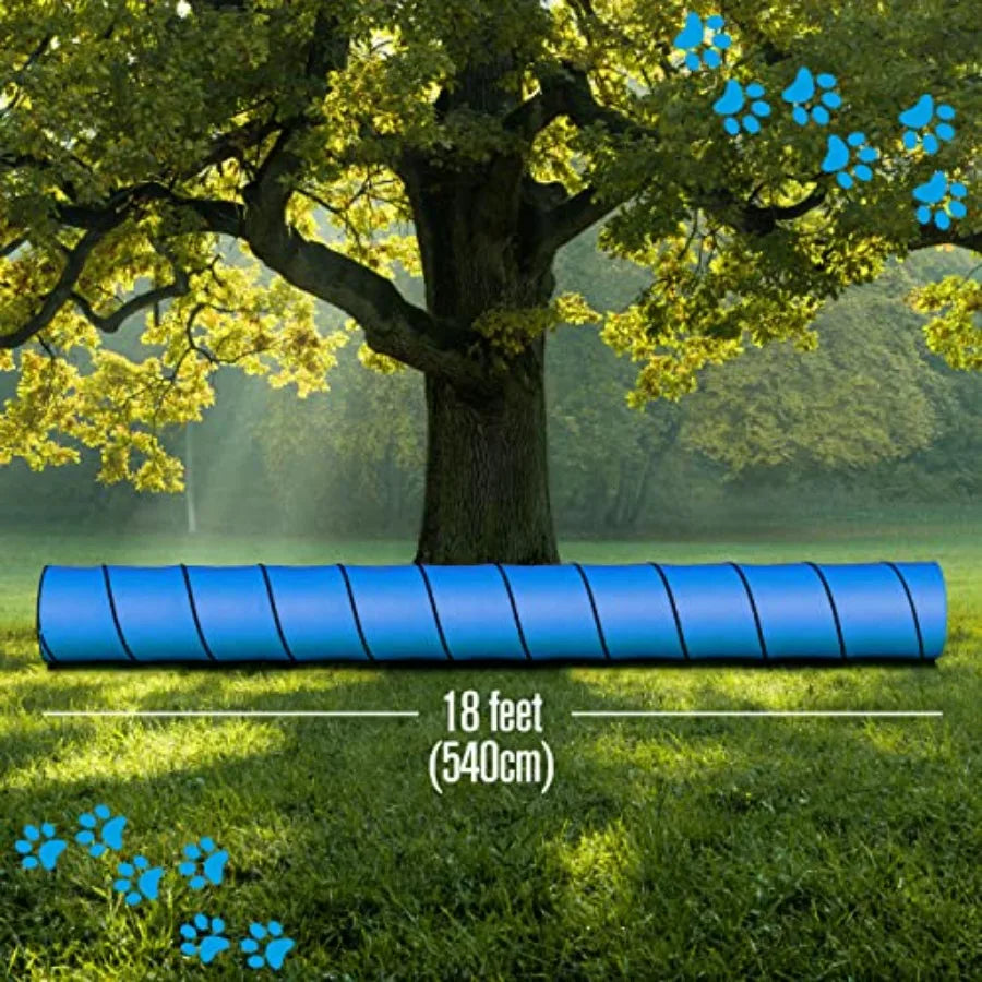 Dog Tunnel Dog Agility Tunnel Agility Equipment 18 Feet Puppy Obstacle Course Pet Playground Crawling Small Medium Large Indoor