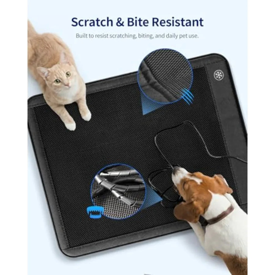 Indoor electric dog cooling mat 30x24 PVC surface gray 3 cooling levels non-slip no water or refrigeration needed for pets