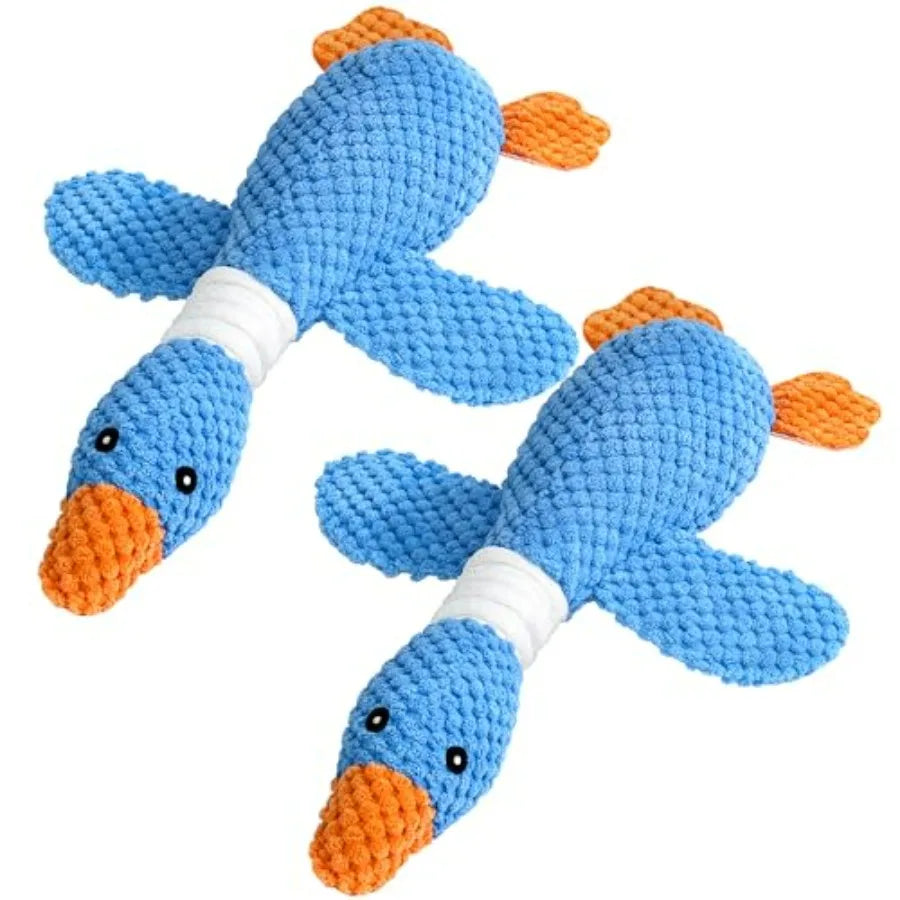 Upgraded Goose Indestructible Dog Toys for Aggressive Chewers Small Medium Large Breed, Crinkle Squeaky Plush Dog Puppy Chew Toy