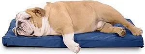Tough Rip-Stop Orthopedic Dog Bed - Durable, Removable, Washable Cover, Kennel Pad Fits in Crate, Medium 35"x22", Light Gray