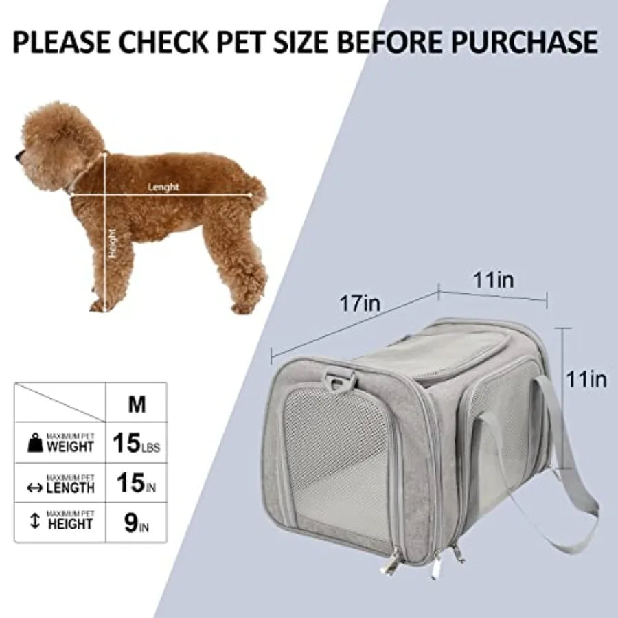 Cat Carriers Dog Carrier Pet Carrier For Small/ Medium Cats Dogs Puppies Up To 15lbs TSA Airline Approved Small Dog