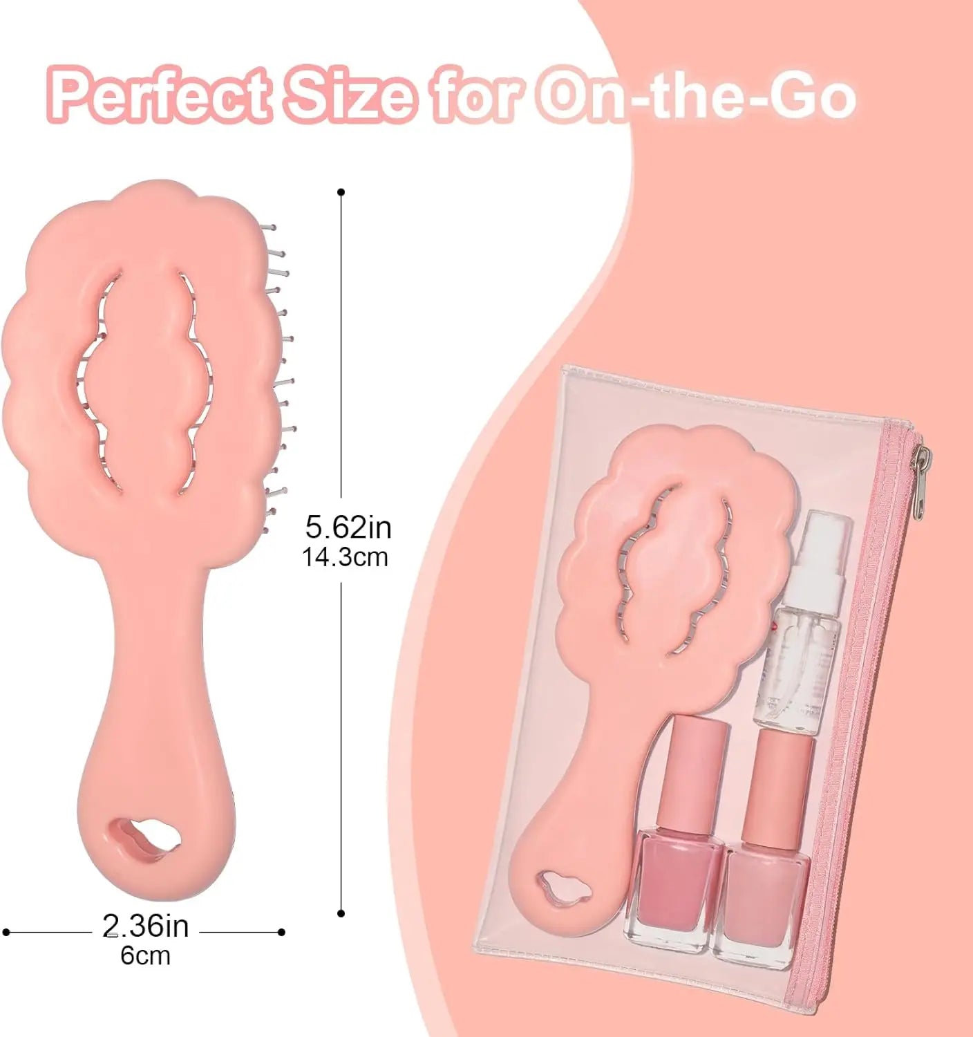 Cloud Shape Small Dog Grooming Brush for Shih Tzus, Yorkies, Maltipoos - Pink