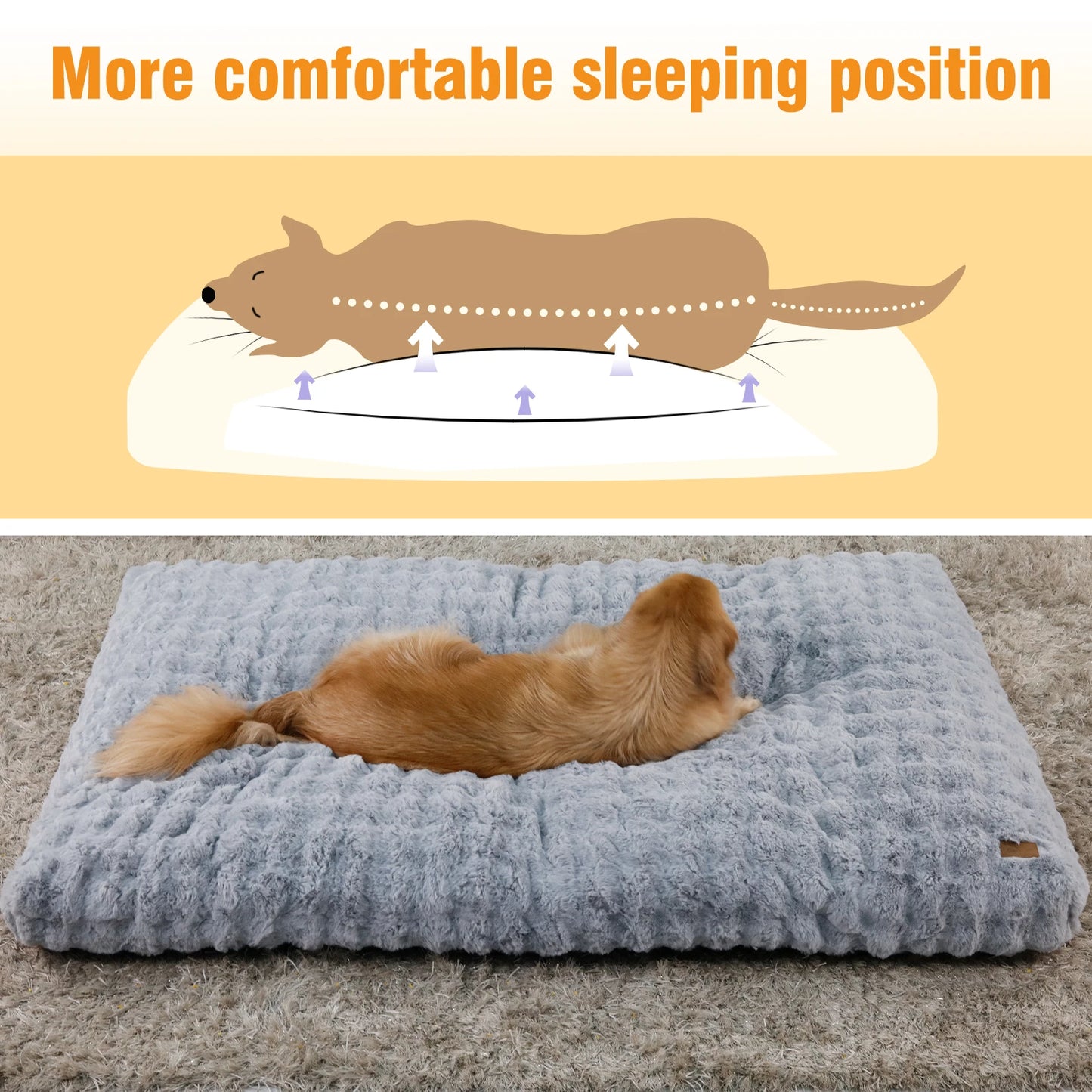 Ultra Plush Dog Bed Soft Pet Cushion Large Dog Crate Puppy Mattress Washable Mat
