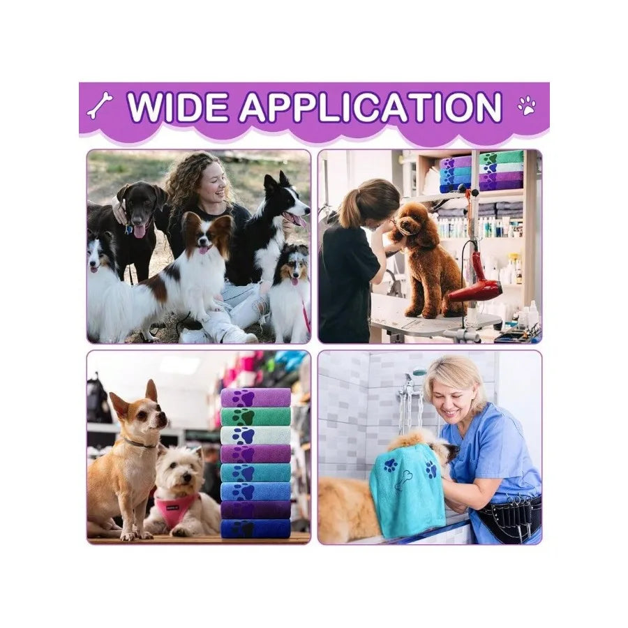 【New style】8 Pcs Dog Towels For Drying Dogs Cats Pet Towels Bulk Puppy Microfiber Quick Drying Paw Bath Bathing Plies Absorbent
