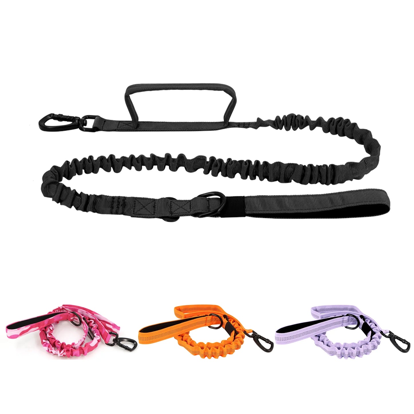 Military Dog Leashes Adjustable Leash Quick Release Elastic Rope With 2 Control Handle For Medium and Small Dogs