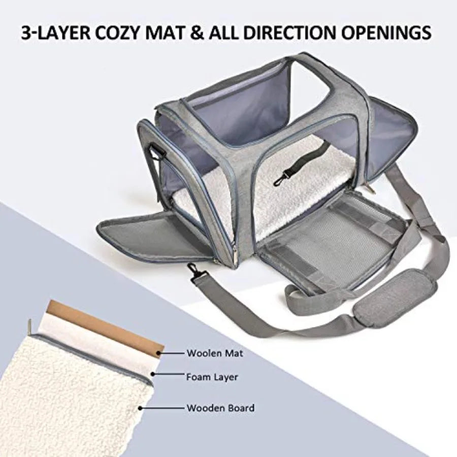 Cat Carriers Dog Carrier Pet Carrier For Small/ Medium Cats Dogs Puppies Up To 15lbs TSA Airline Approved Small Dog