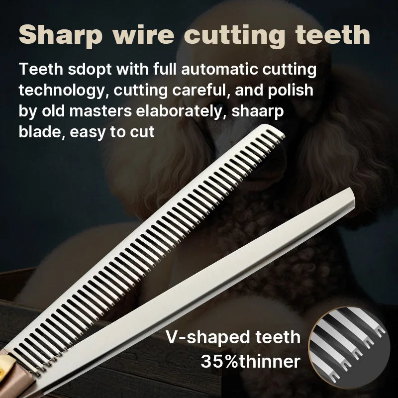 Fenice High-grade 7.5inch JP440C Steel Specials pet grooming thinner scissors Thinning