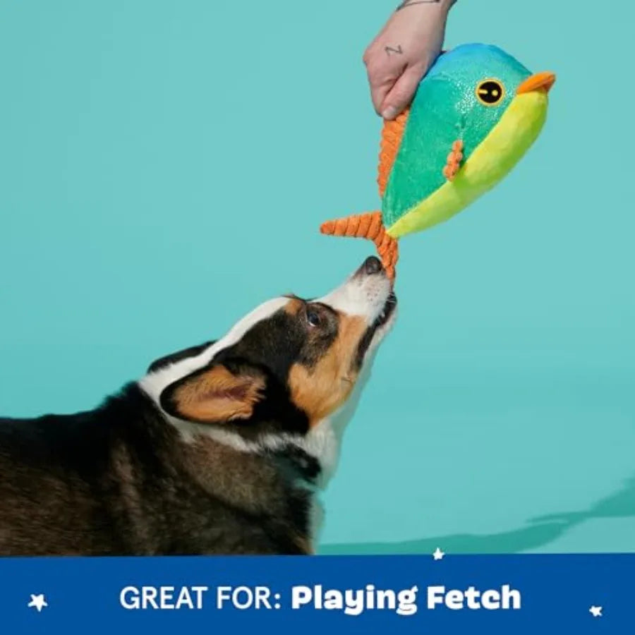 Under The Sea Bundle - 3 Toys for Medium and Large Dogs - Squeaky Dog Toy Tug Toy Plush Chew Toys - Maggie Mahi Shify Sid The S