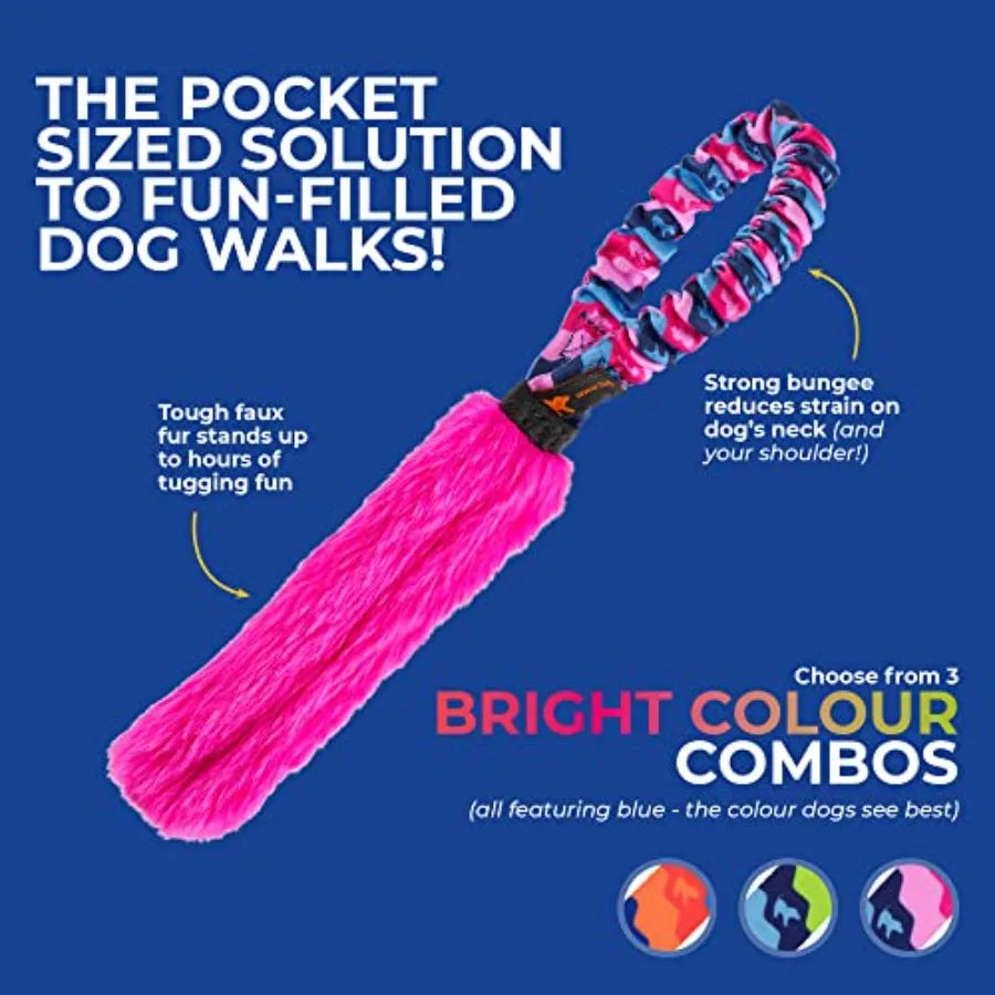 Pocket Fauxtastic Durable Bungee Tug Toy for Dogs Ideal for Interactive Dog Training and Dogs of All Ages Made of Faux Fur