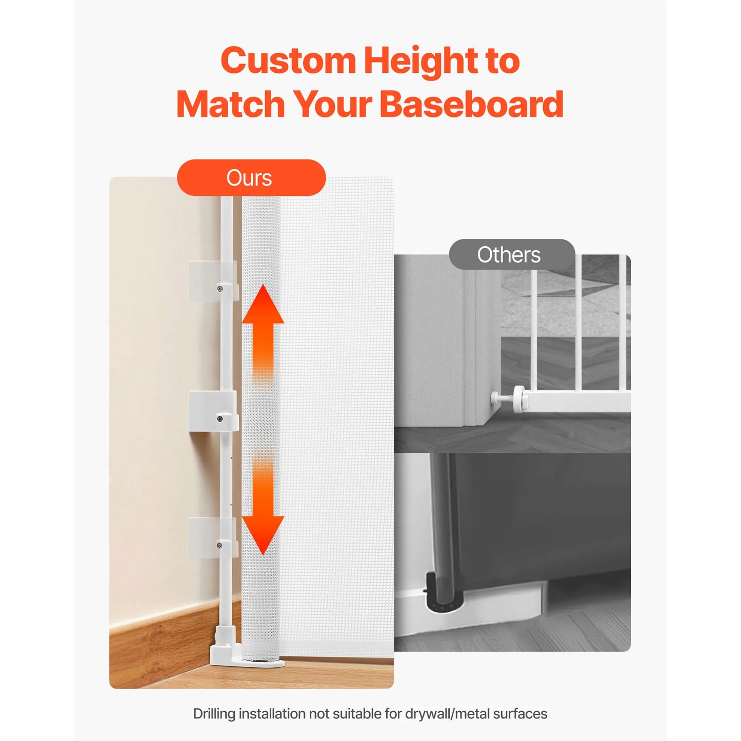 Retractable Baby Gate with Security Lock Walk Through Without Tripping Mesh Dog Gate for Stairs Hallways Indoor/Outdoor