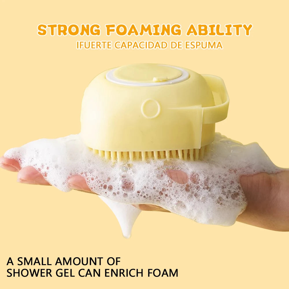 Dog Bath Brush Silicone Pet Shampoo Brush Soap Dog Scrubber Cat Massage Grooming Wash Soft Rubber Puppy Clean Brush