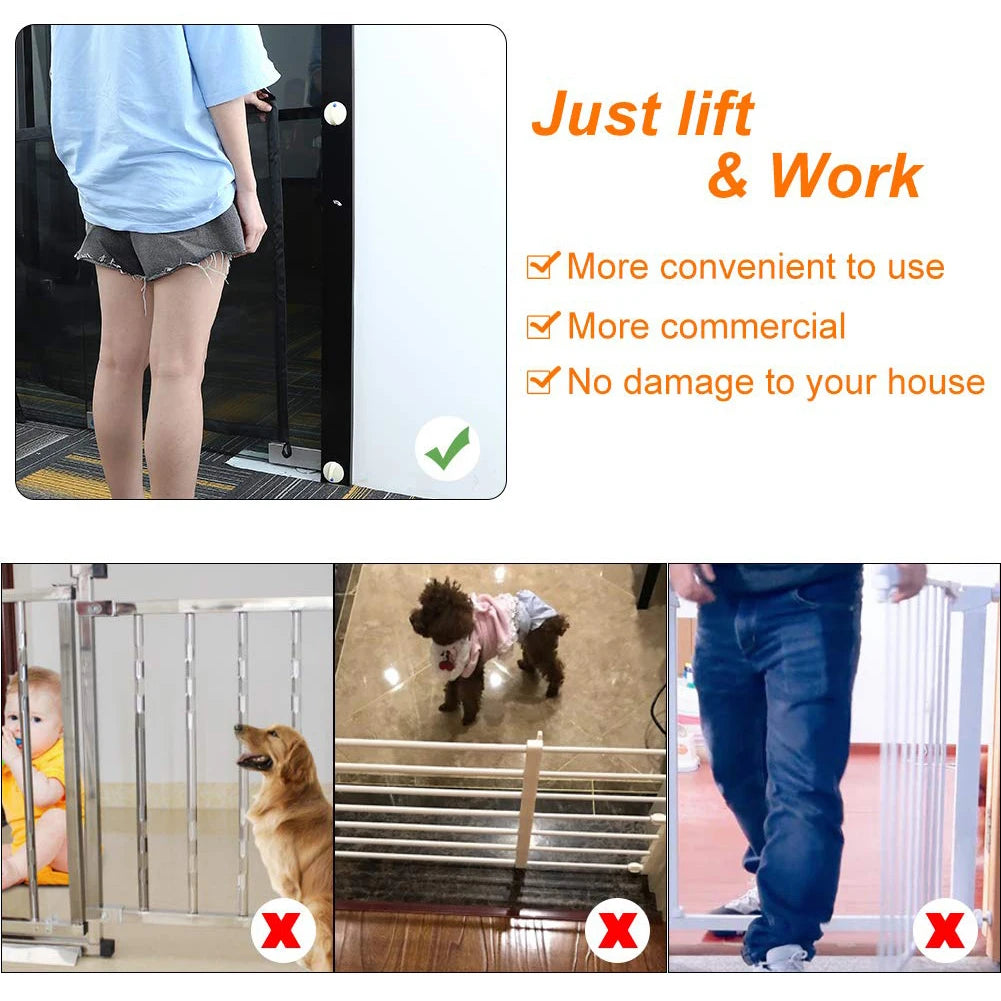 Folding Dog Fence Pet Safety Gate Stair Mesh Enclosure Net Portable Dog Fences for Household Animal Dogs Decoration