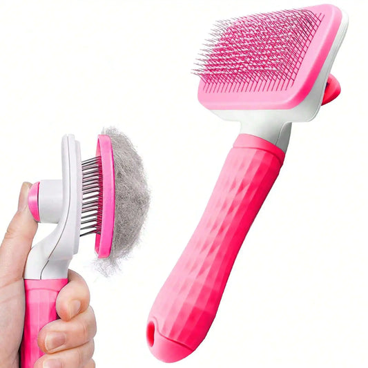 1pc Pet Grooming Brush, Deshedding Tool For Dogs And Cats, One-Click Loose Undercoat Removal, Pet Grooming Tool